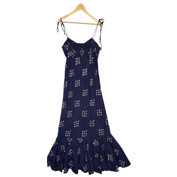 Denim And Supply Ralph Lauren Maxi Dress Womens Large Blue Geometric Boho Flowy - Picture 2 of 14